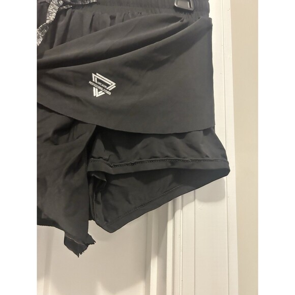 Lot Of 2 Inflachi Professional Fitness Shorts Black Purple Athletic Gym Size XL - Picture 2 of 6